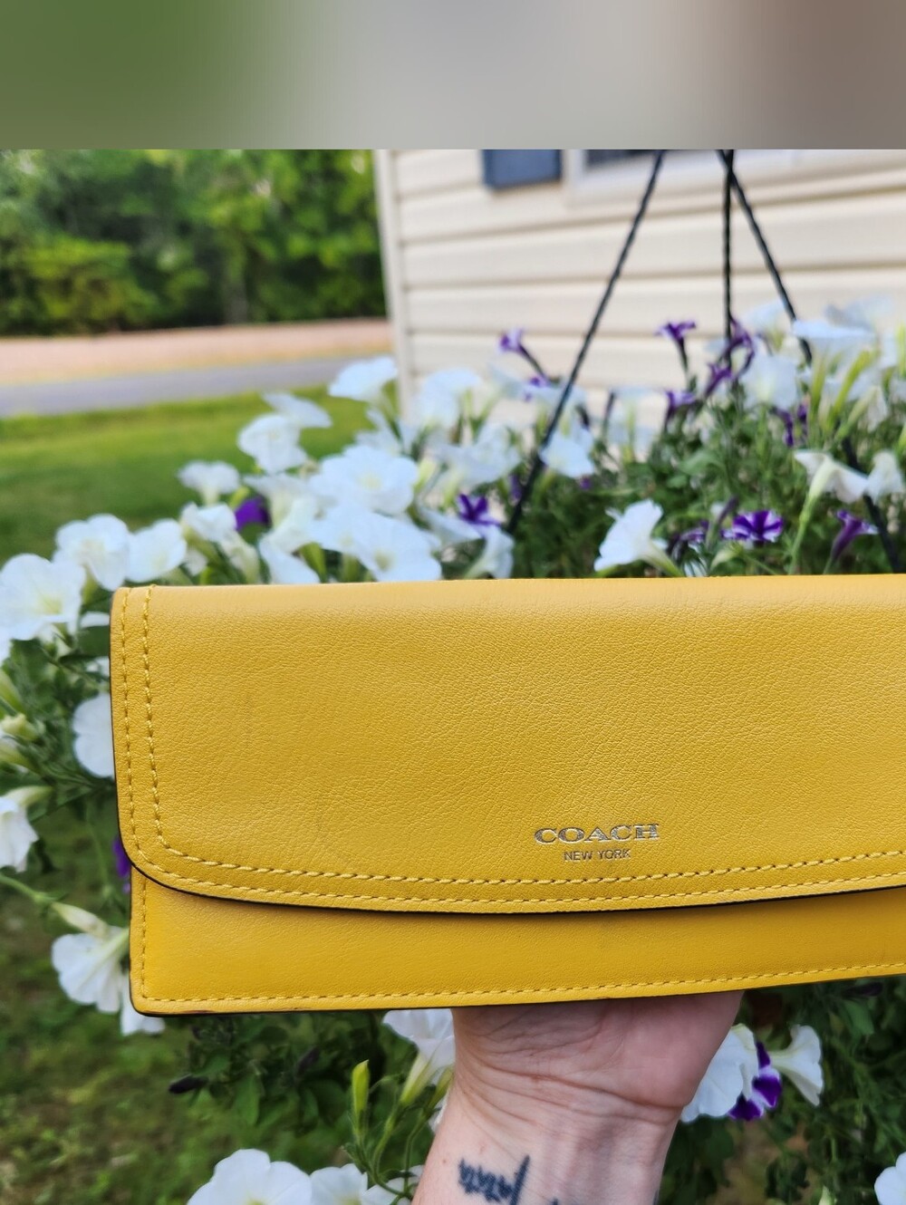 Coach Yellow Leather Continental Wallet